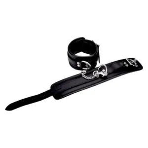 BOUND Leather Wrist Restraints with Black & Silver Accents - Real Leather Cuffs