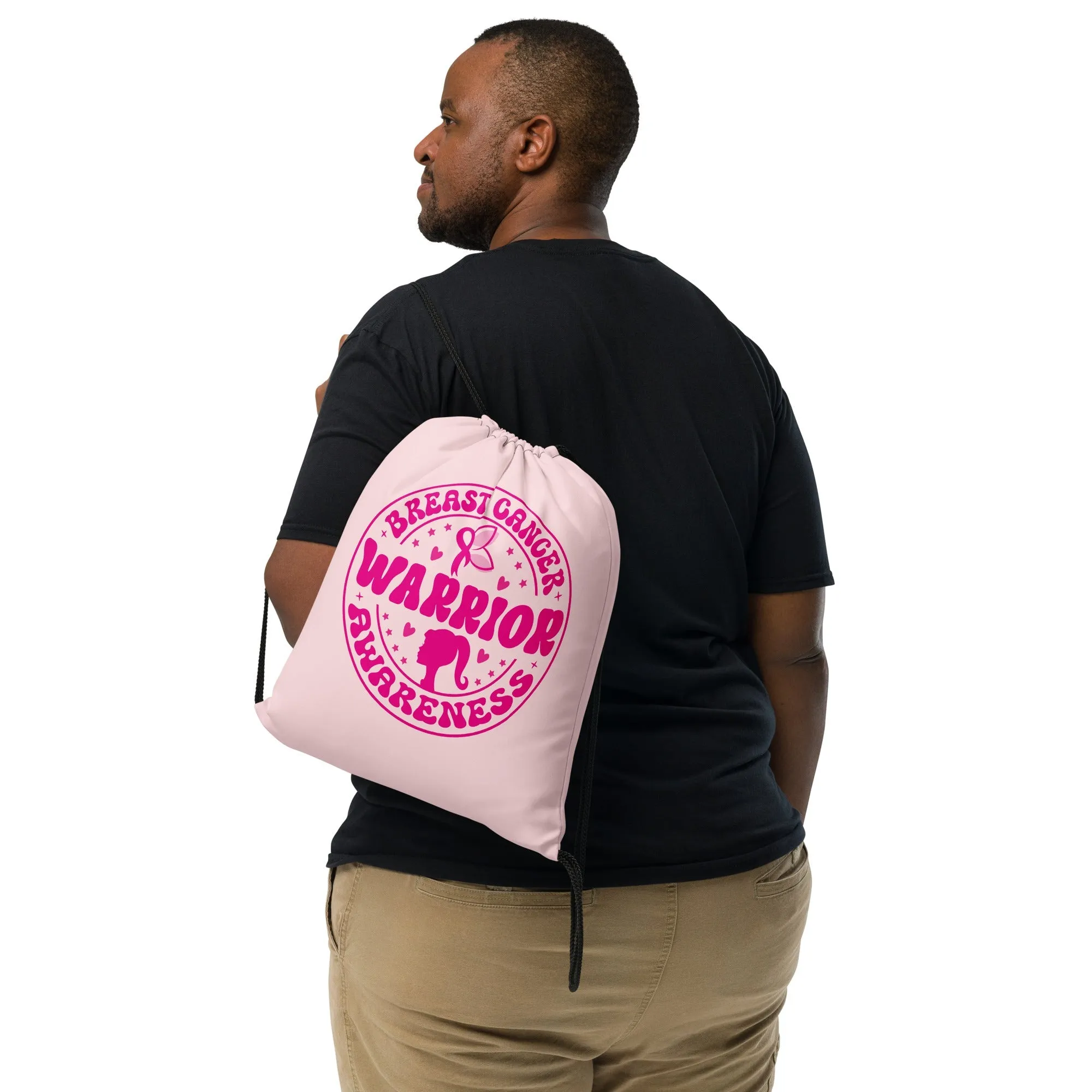 Breast Cancer Drawstring Bag