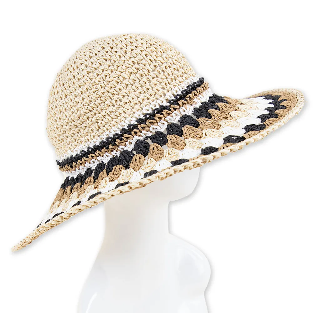 Brimside Hand Crochet Straw Hat