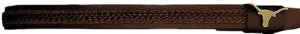 Brown Leather Longhorn Hatband with Brown Woven Center