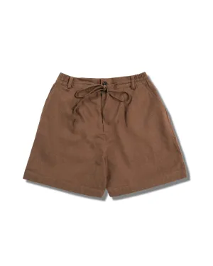 BROWN LINEN SHORTS