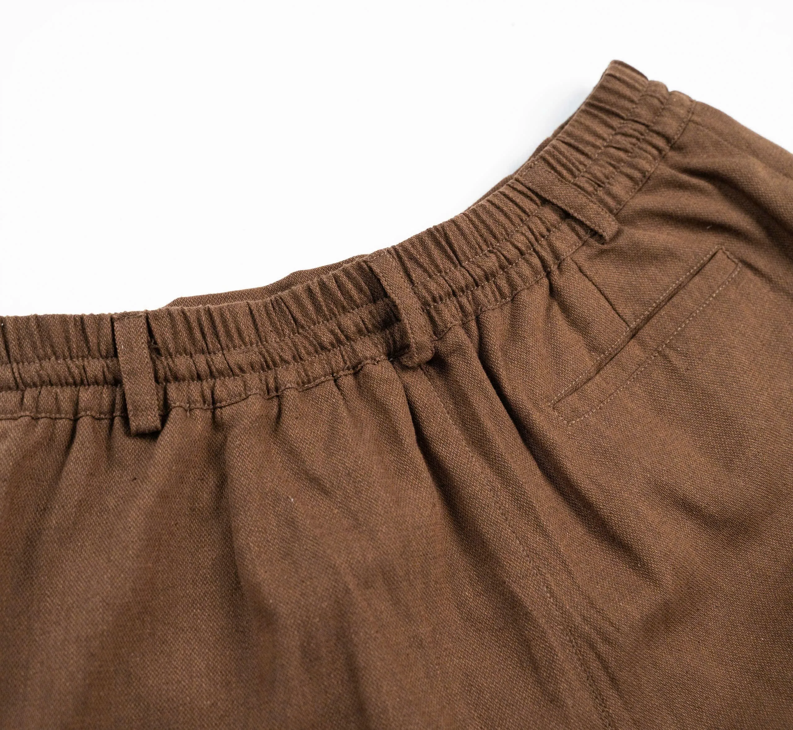 BROWN LINEN SHORTS