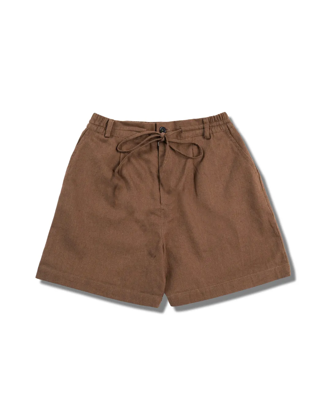 BROWN LINEN SHORTS