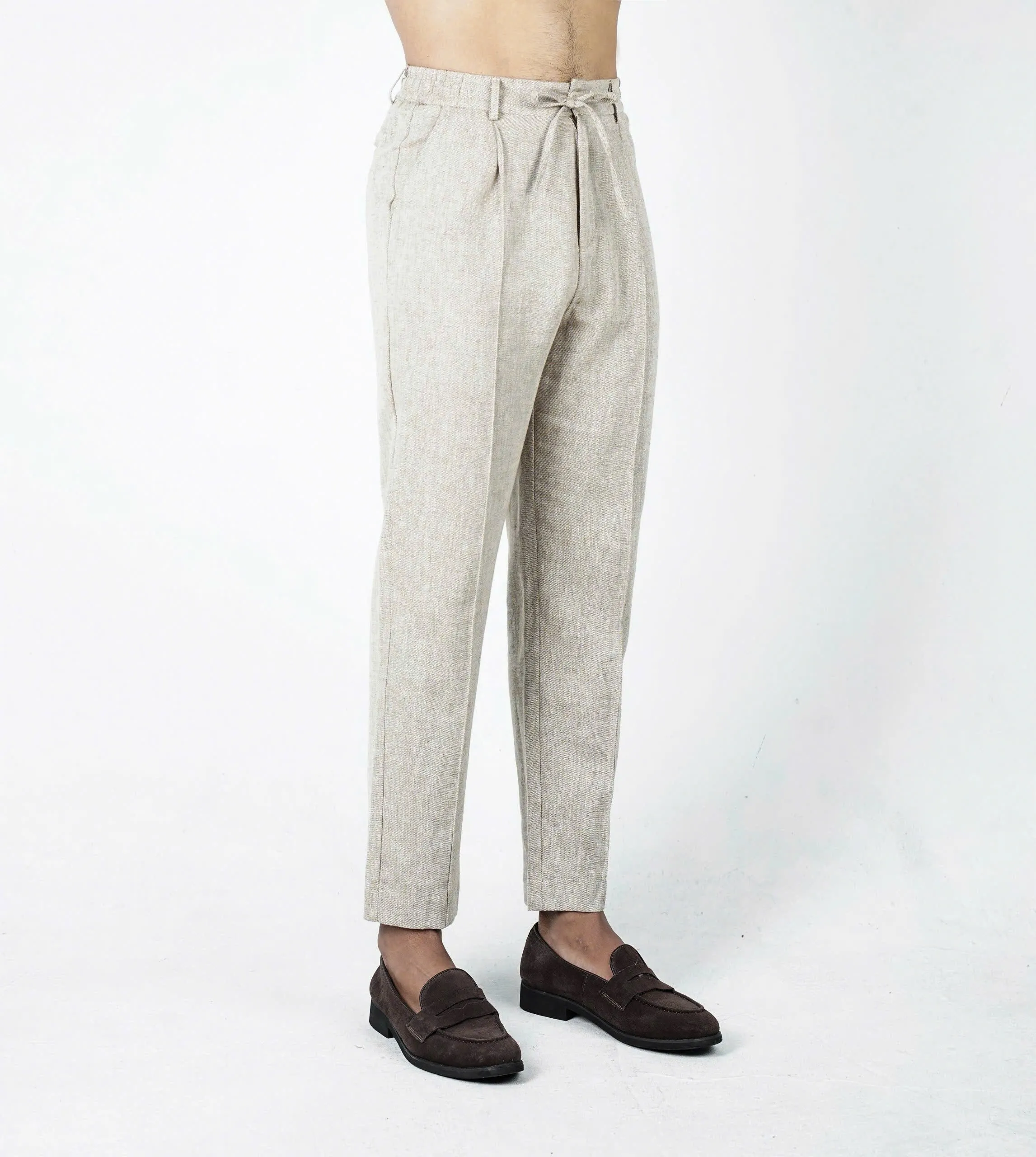 BROWN LINEN TROUSERS | 002