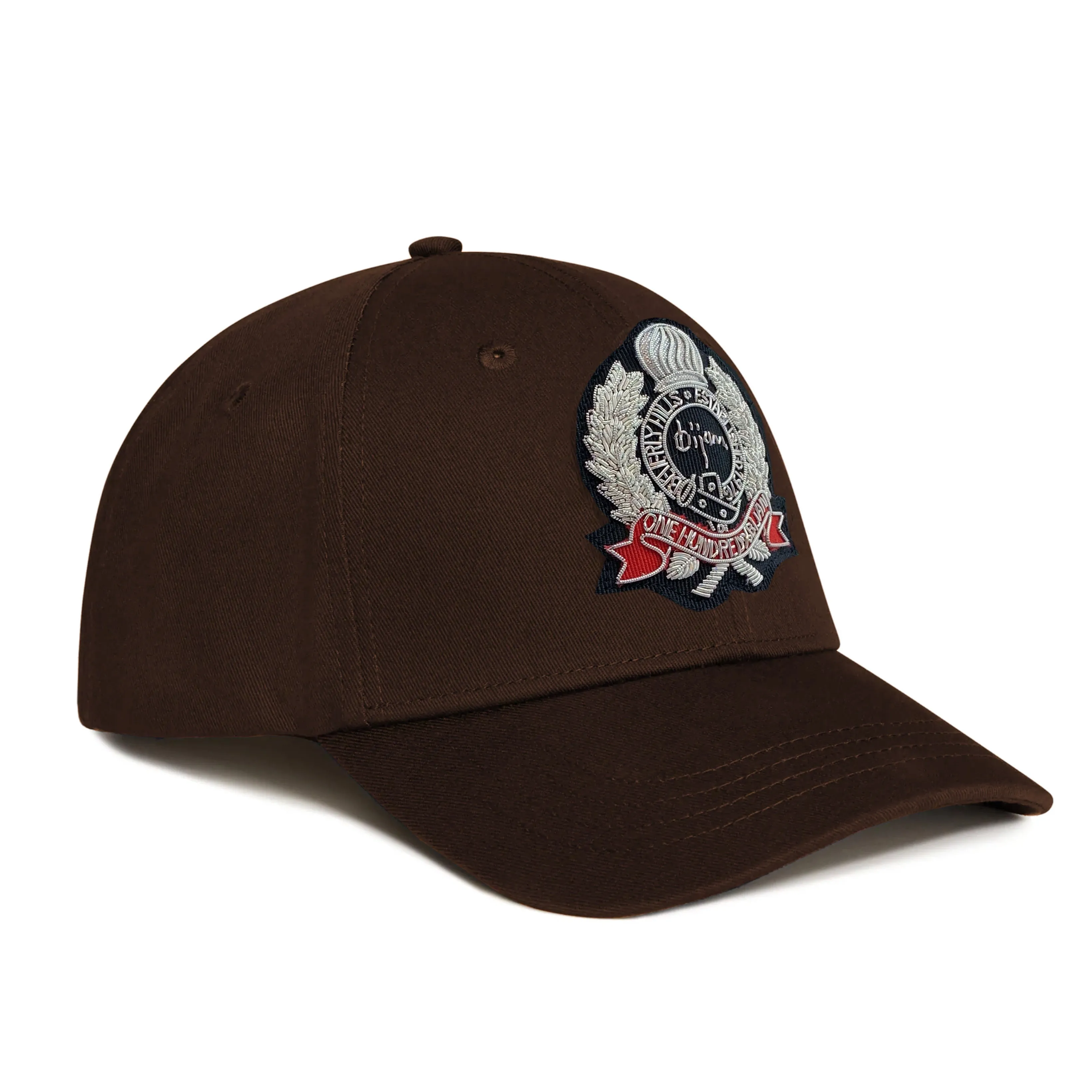 Brown with Silver Crest Cap