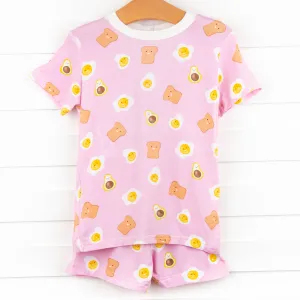 Brunch Club Bamboo Pajama Short Set, Pink