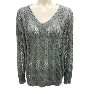 Brunello Cucinelli Green Sequined Linen Knit Sweater
