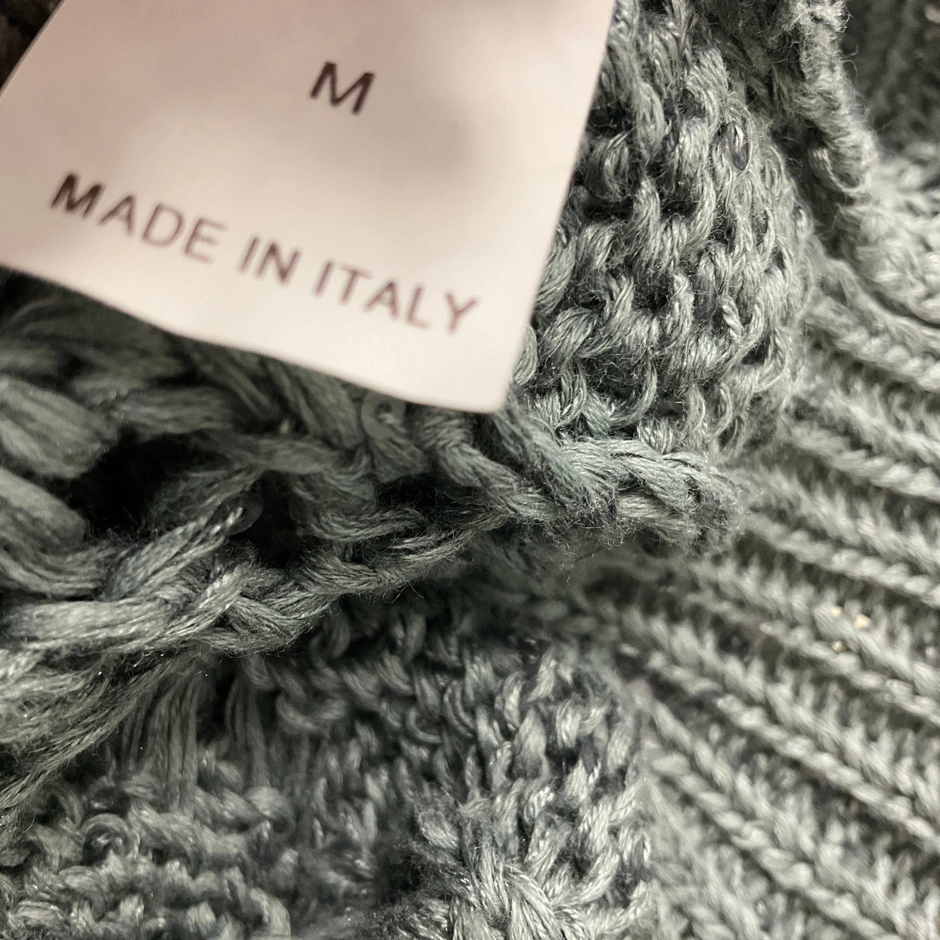Brunello Cucinelli Green Sequined Linen Knit Sweater