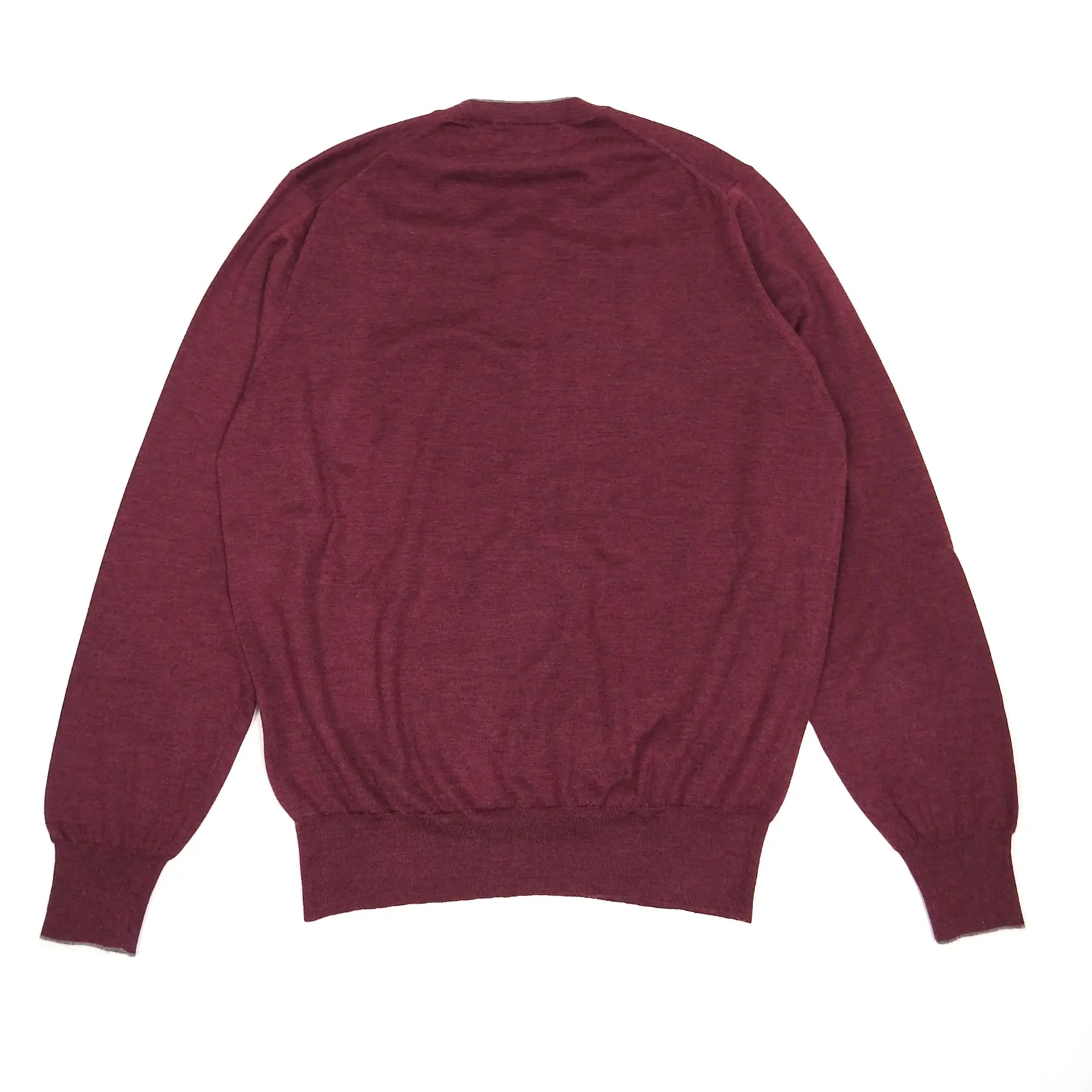 Brunello Cucinelli Wine Cashmere/Silk V-Neck Sweater Size 50