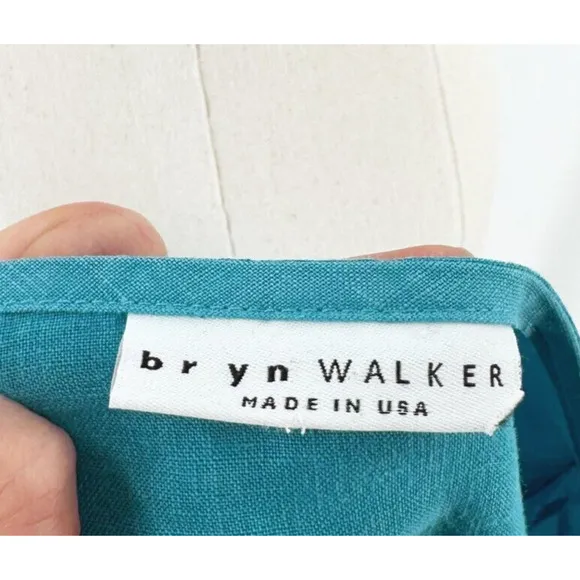 Bryn Walker Women Linen Tunic Shirt/Dress Medium Lagenlook Oversized Boho Hippie