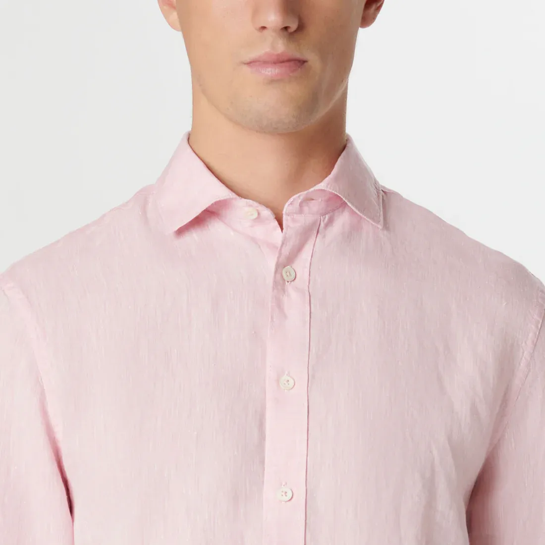Bugatchi Axel Linen Long Sleeve Shirt - Pink