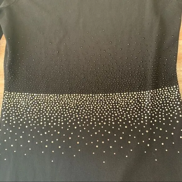 Calvin Klein black bling crystal  long sleeve knit