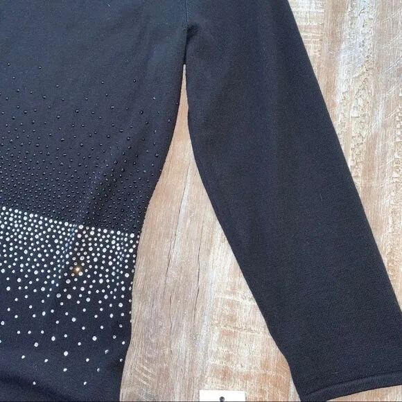 Calvin Klein black bling crystal  long sleeve knit