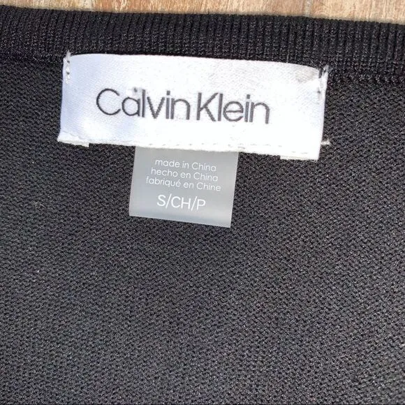 Calvin Klein black bling crystal  long sleeve knit
