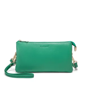 CANDICE LEATHER WALLET WITH SHOULDER STRAP- E1-0809-GRN-SALE