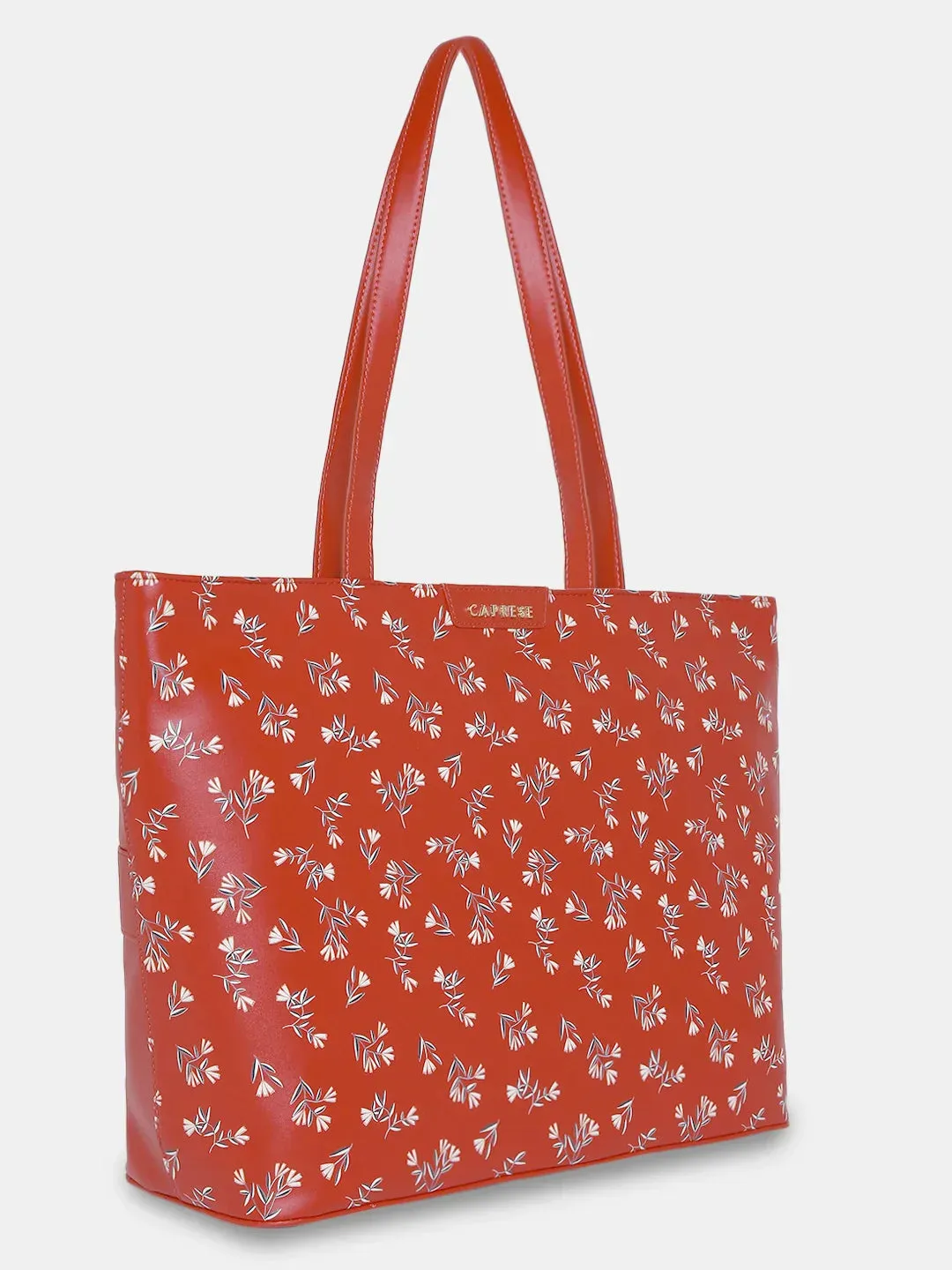 Caprese Merida Tote Printed Large Red Laptop Bag