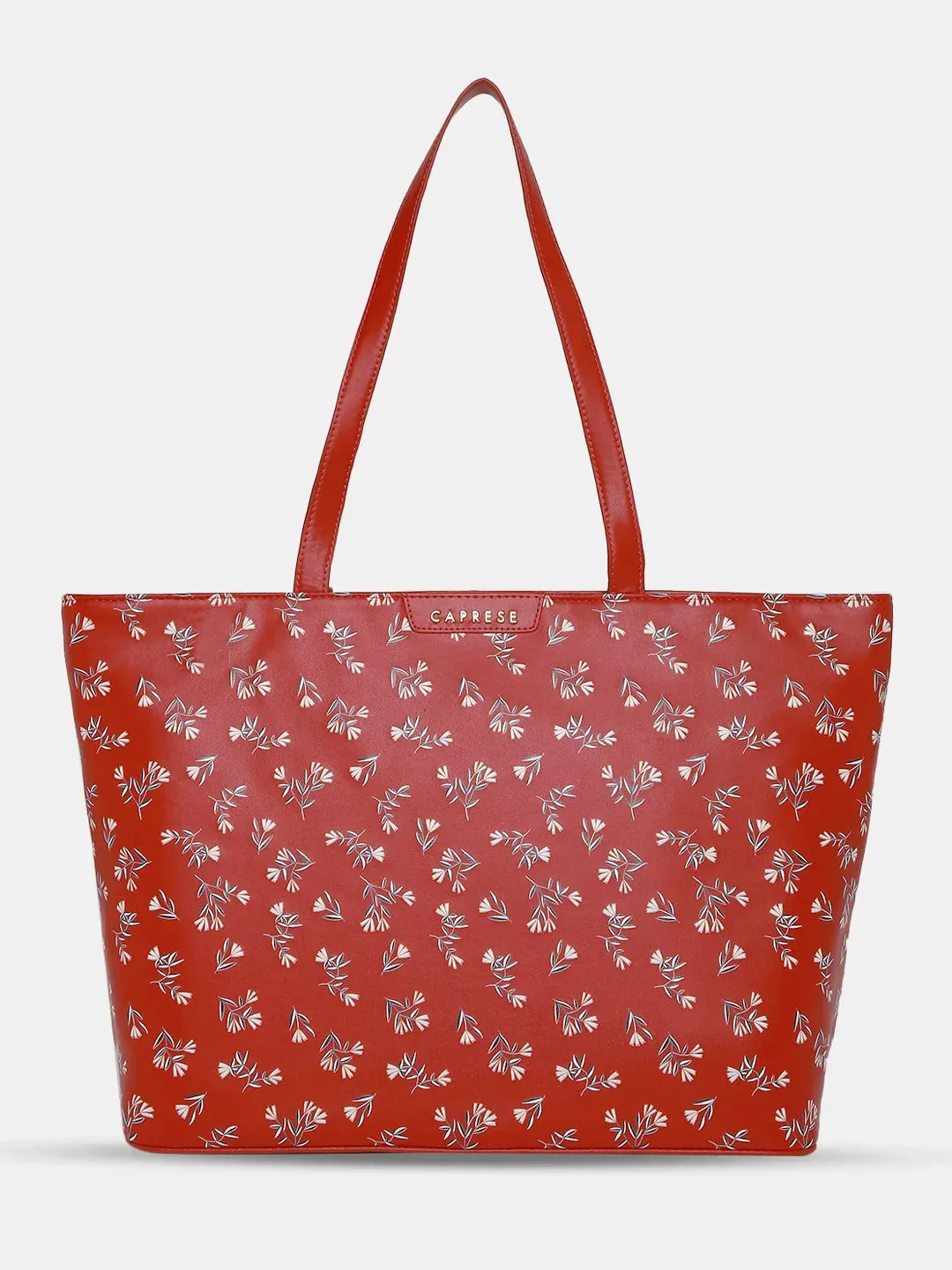 Caprese Merida Tote Printed Large Red Laptop Bag