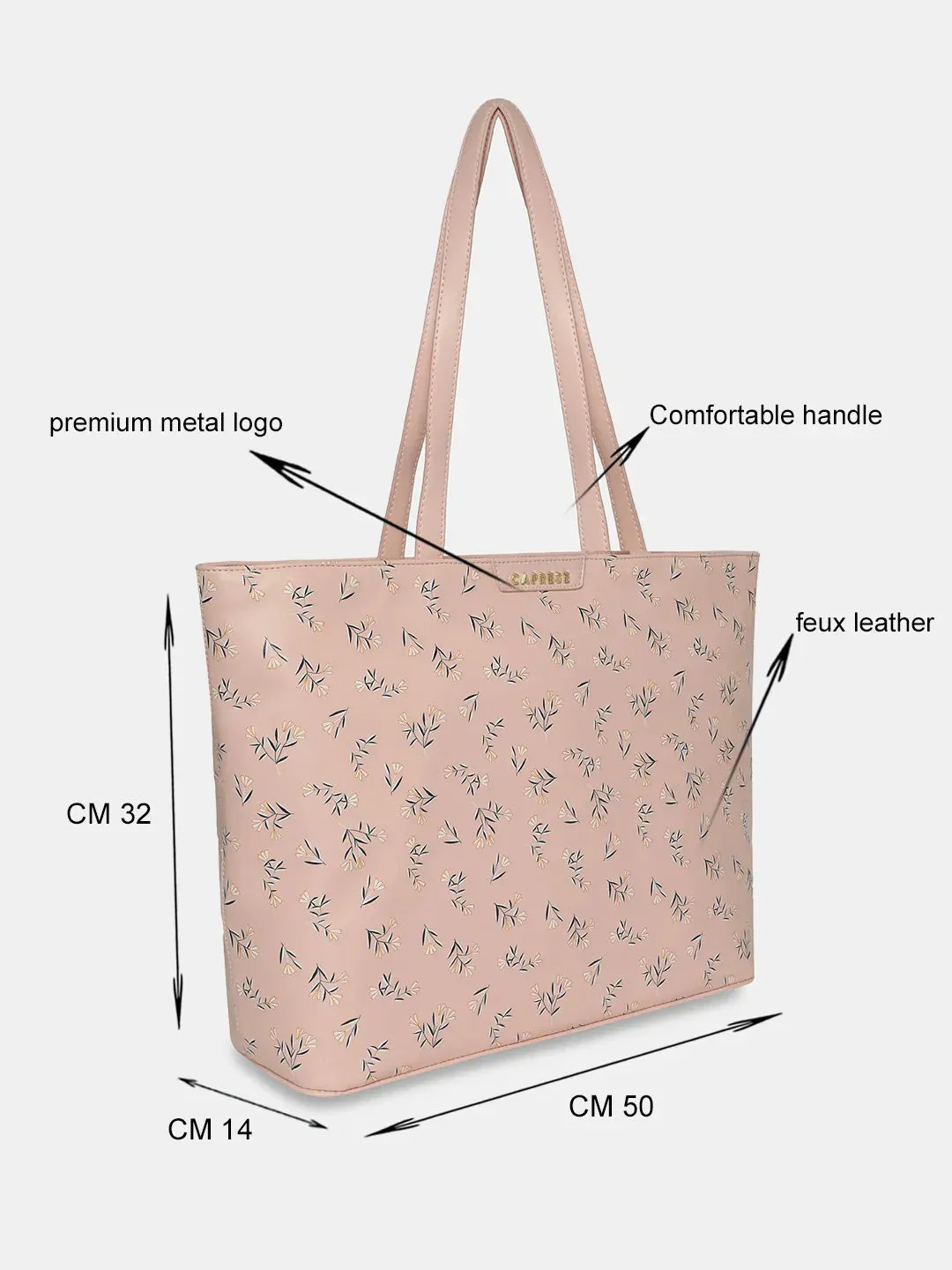 Caprese Merida Tote Printed Large Sky Blue Laptop Bag