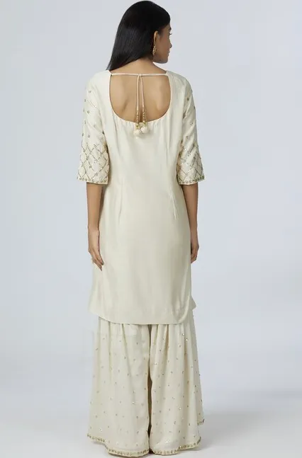 Chanderi Silk Kurta Sharara Set