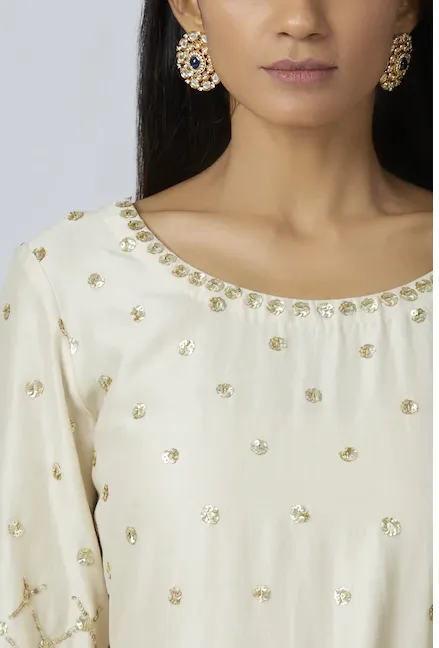 Chanderi Silk Kurta Sharara Set