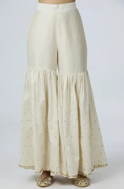 Chanderi Silk Kurta Sharara Set