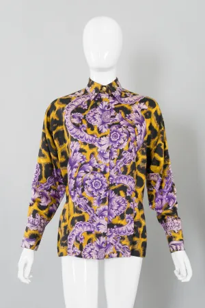 Cheetah Print Silk Blouse