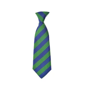 Cherwell Children's Silk Neck Tie - Blue & Green Varsity Stripes