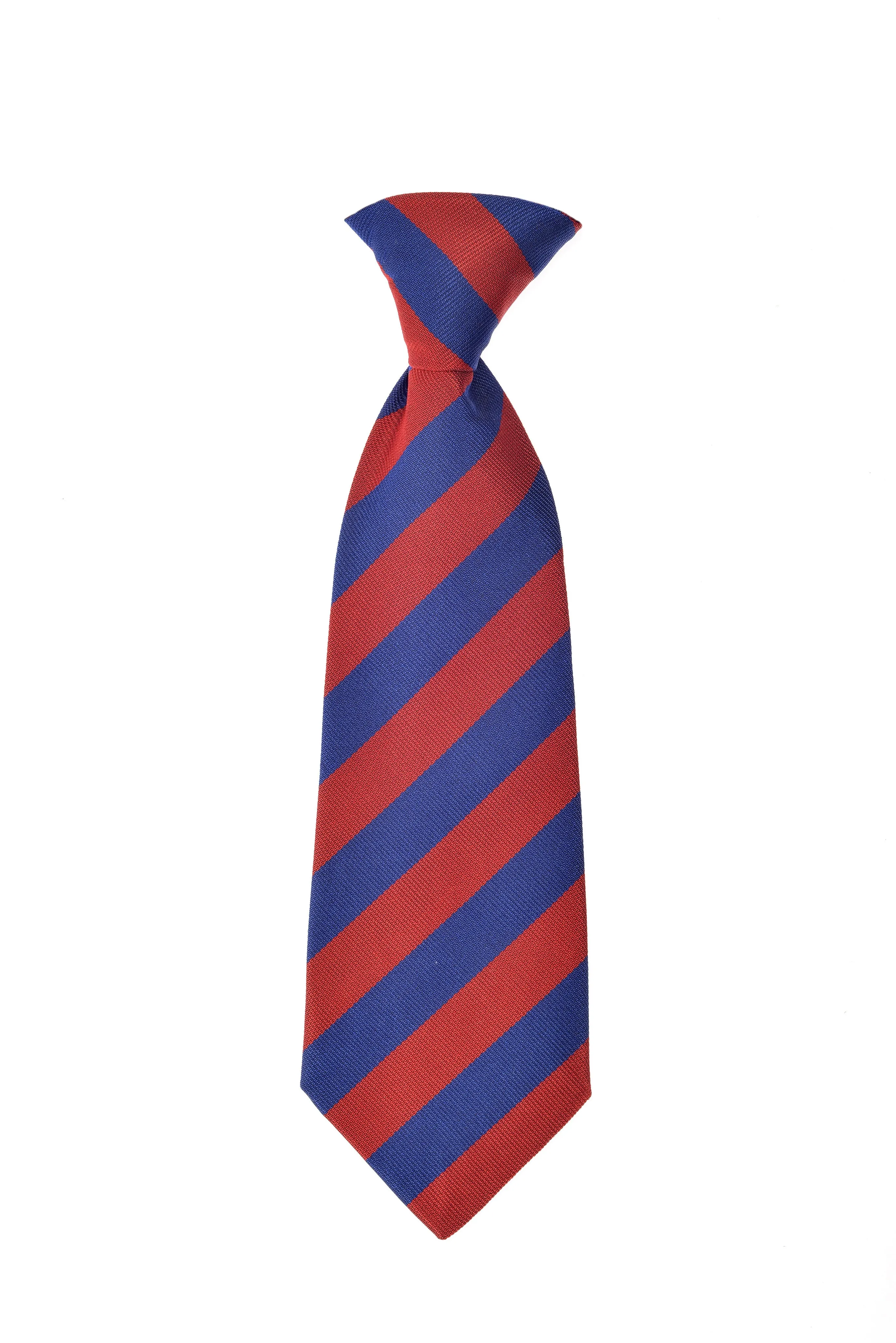 Cherwell Children's Silk Neck Tie - Blue & Red Varsity Stripes
