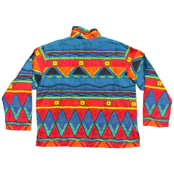 Chico's Design Jacket Women's XL Multicolor Silk Collared Beaded Embroidered NWT
