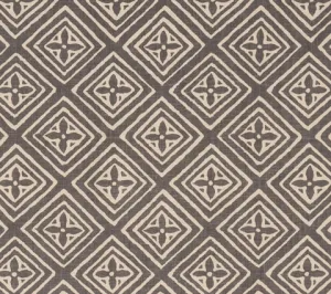 China Seas Fabric: Fiorentina - Custom Steel Grey on Tan 100% Linen