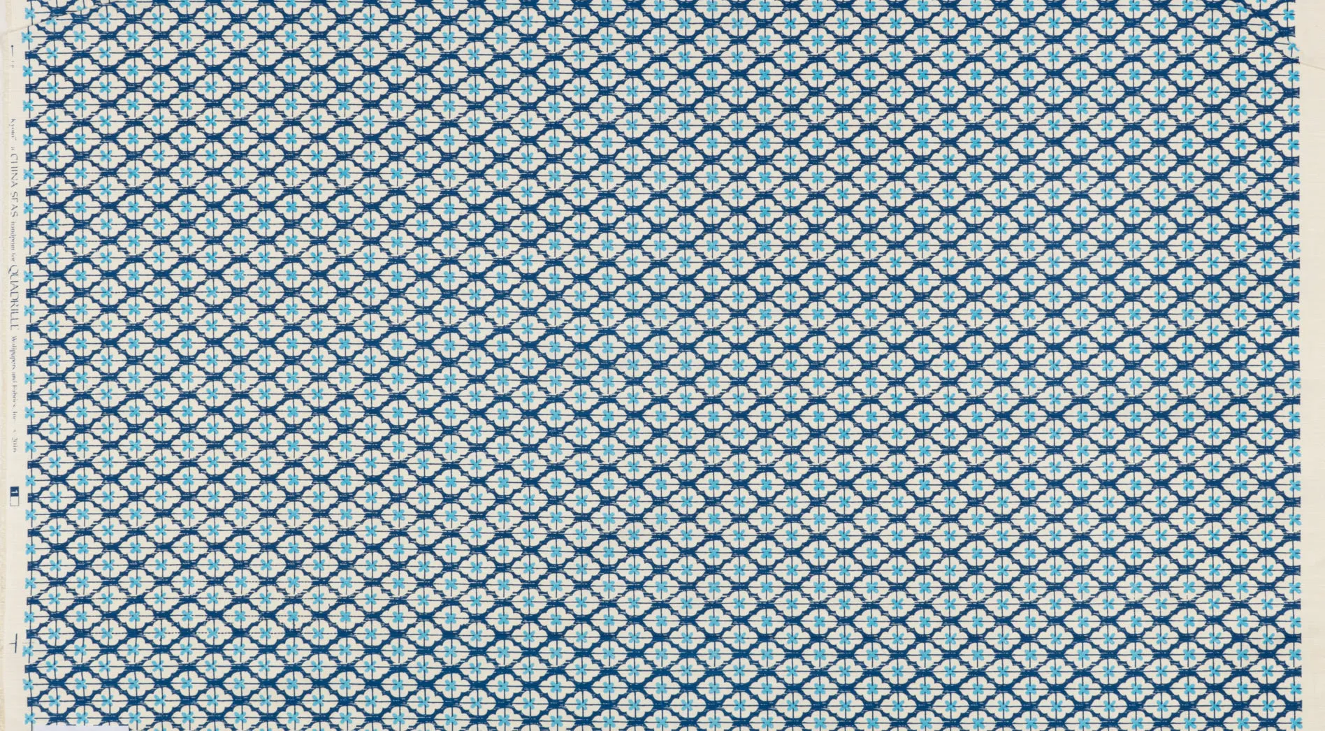 China Seas Fabric: Kyoto Two Color - Custom New Navy / New Blue on Tinted Belgian Linen / Cotton