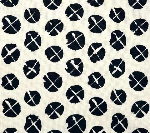China Seas Fabric: Obi II - Custom Black on Tinted Belgian Linen / Cotton