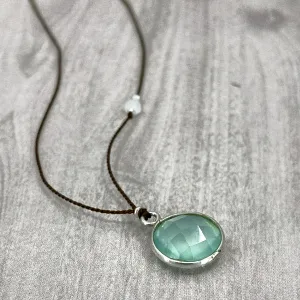 Circle of Chalcedony Gemstone Pendant