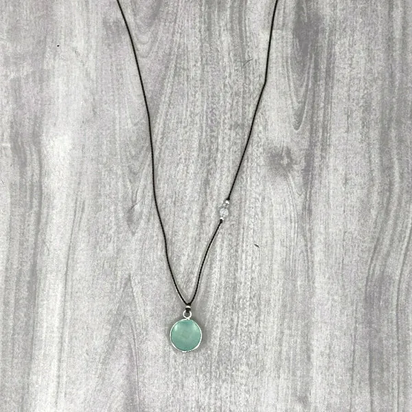 Circle of Chalcedony Gemstone Pendant