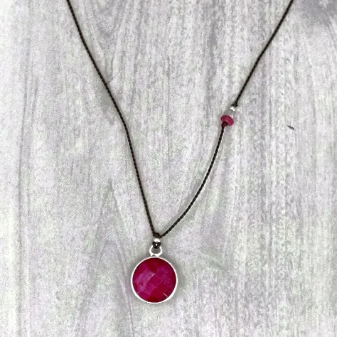 Circle of Ruby Gemstone Pendant