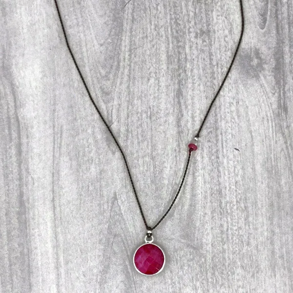 Circle of Ruby Gemstone Pendant