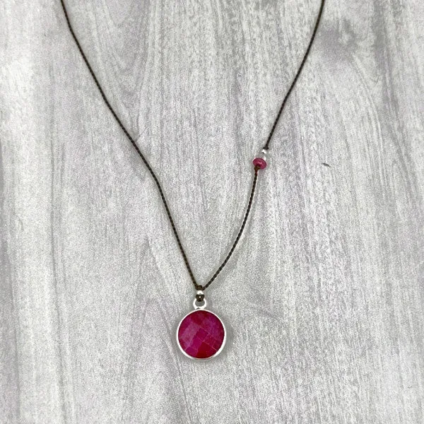 Circle of Ruby Gemstone Pendant