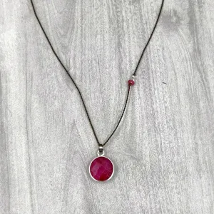 Circle of Ruby Gemstone Pendant
