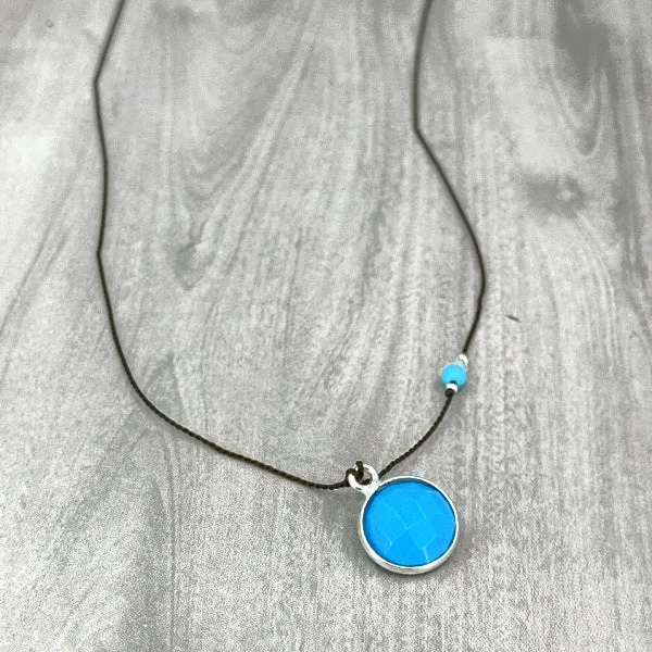 Circle of Turquoise Gemstone Pendant