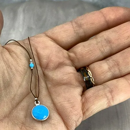 Circle of Turquoise Gemstone Pendant