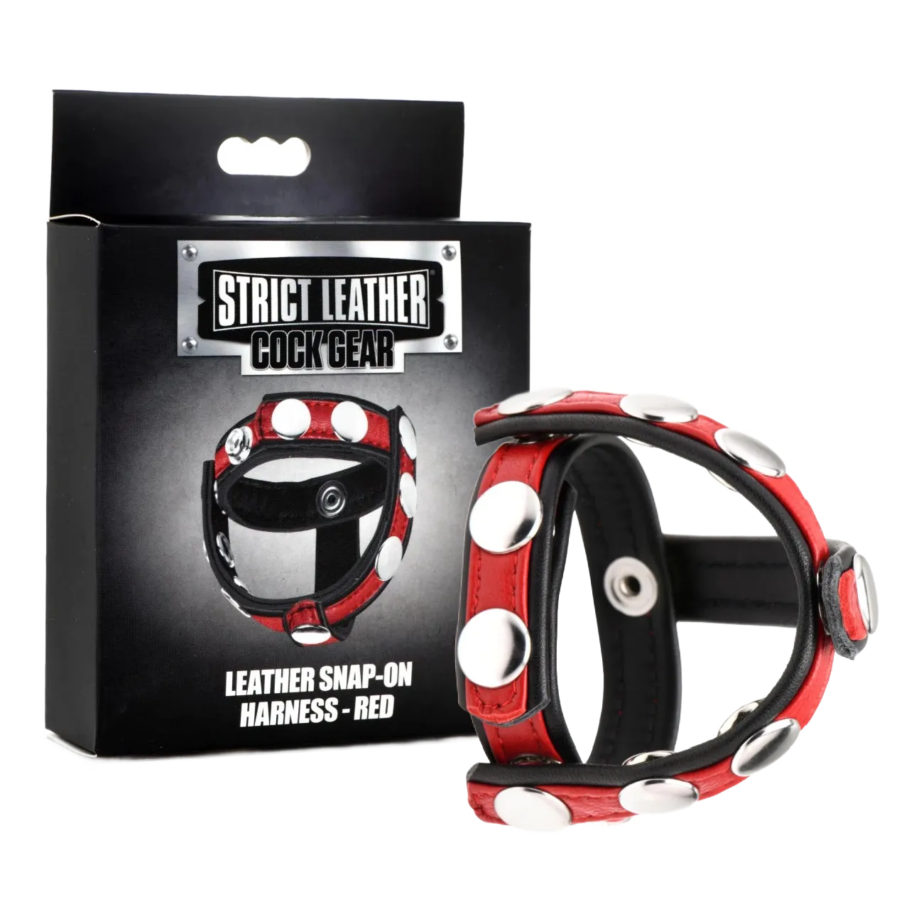 Cock Gear Leather Snap-On Harness - Red