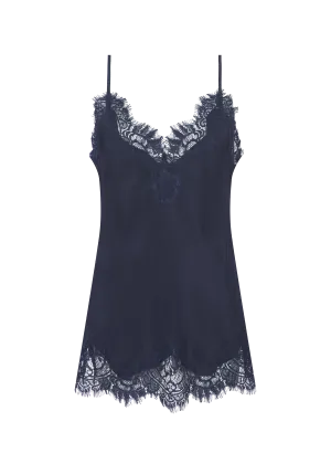 Coco Lace Silk Cami Navy