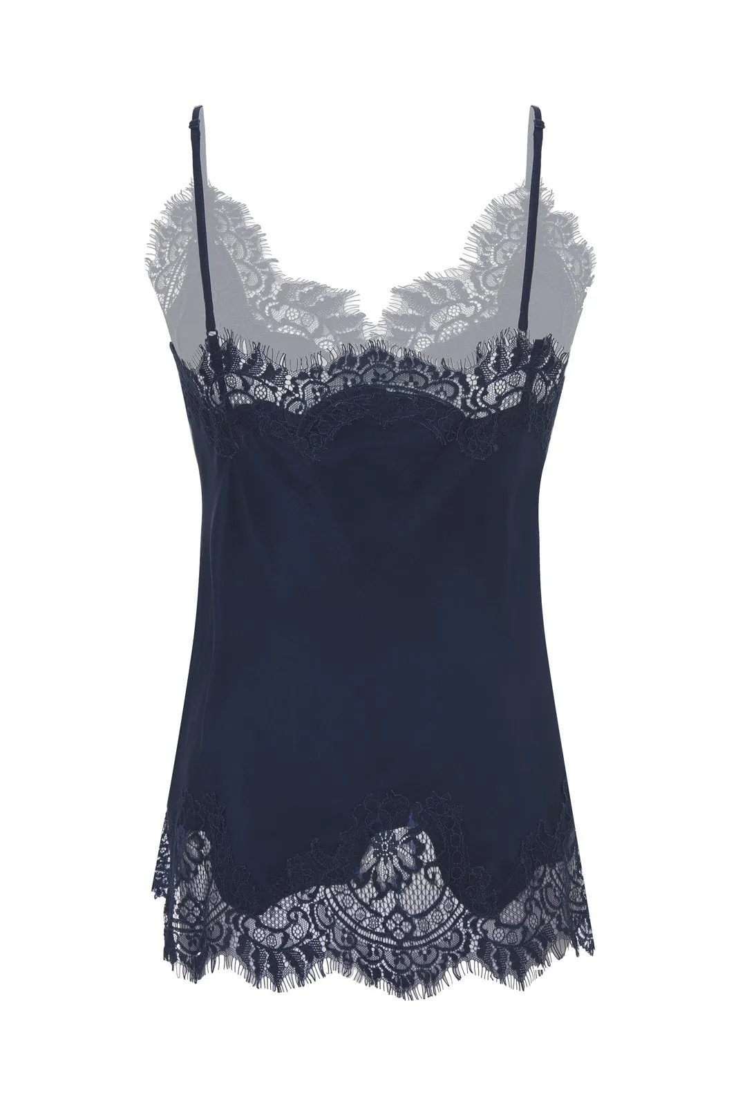 Coco Lace Silk Cami Navy
