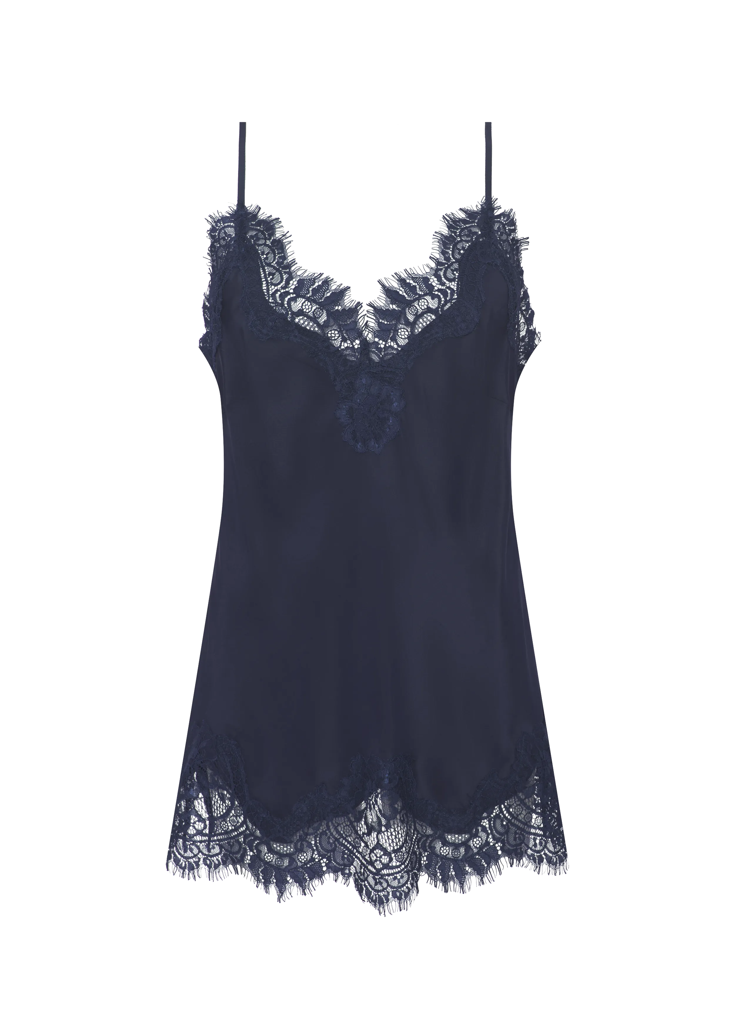 Coco Lace Silk Cami Navy