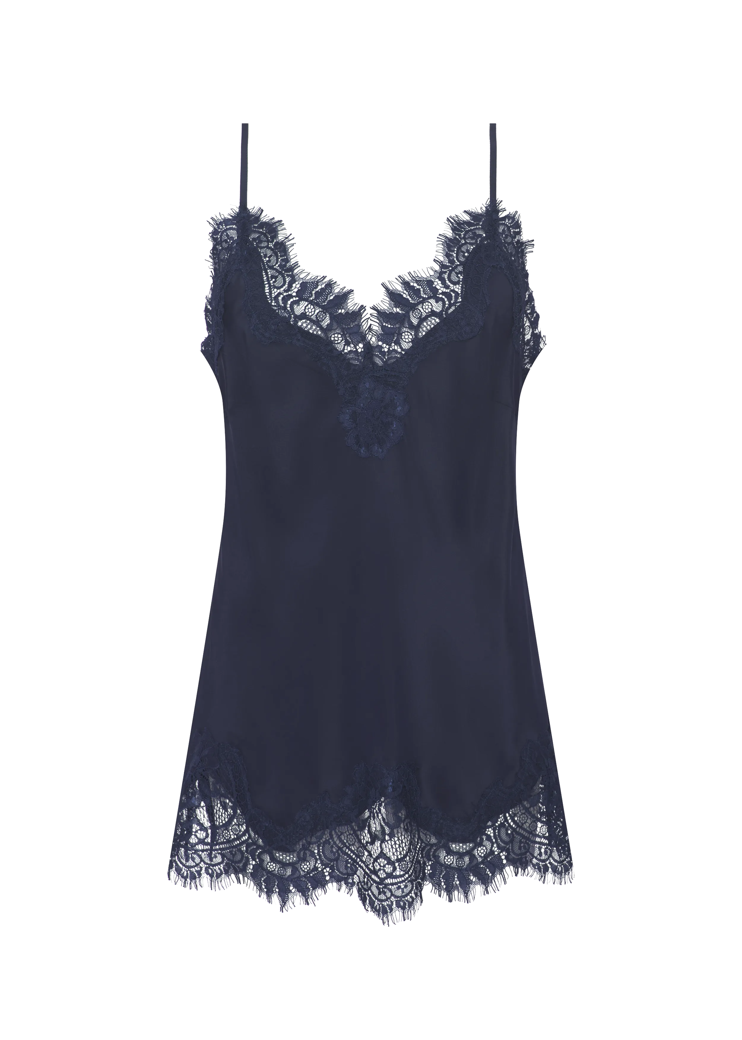Coco Lace Silk Cami Navy