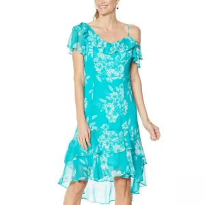 Colleen Lopez Women's Plus Size One Shoulder Ruffle Dress