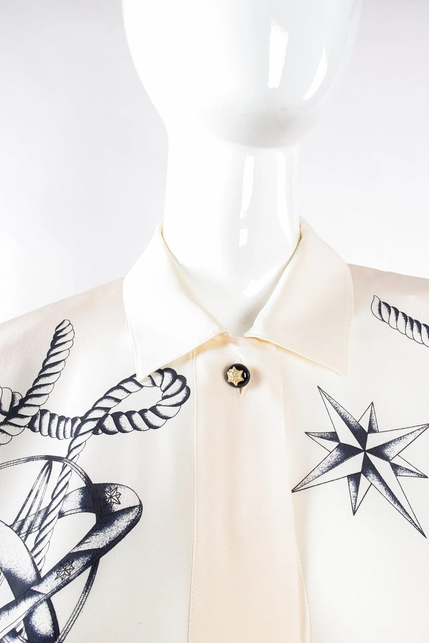 Compass Star Nautical Silk Shirt