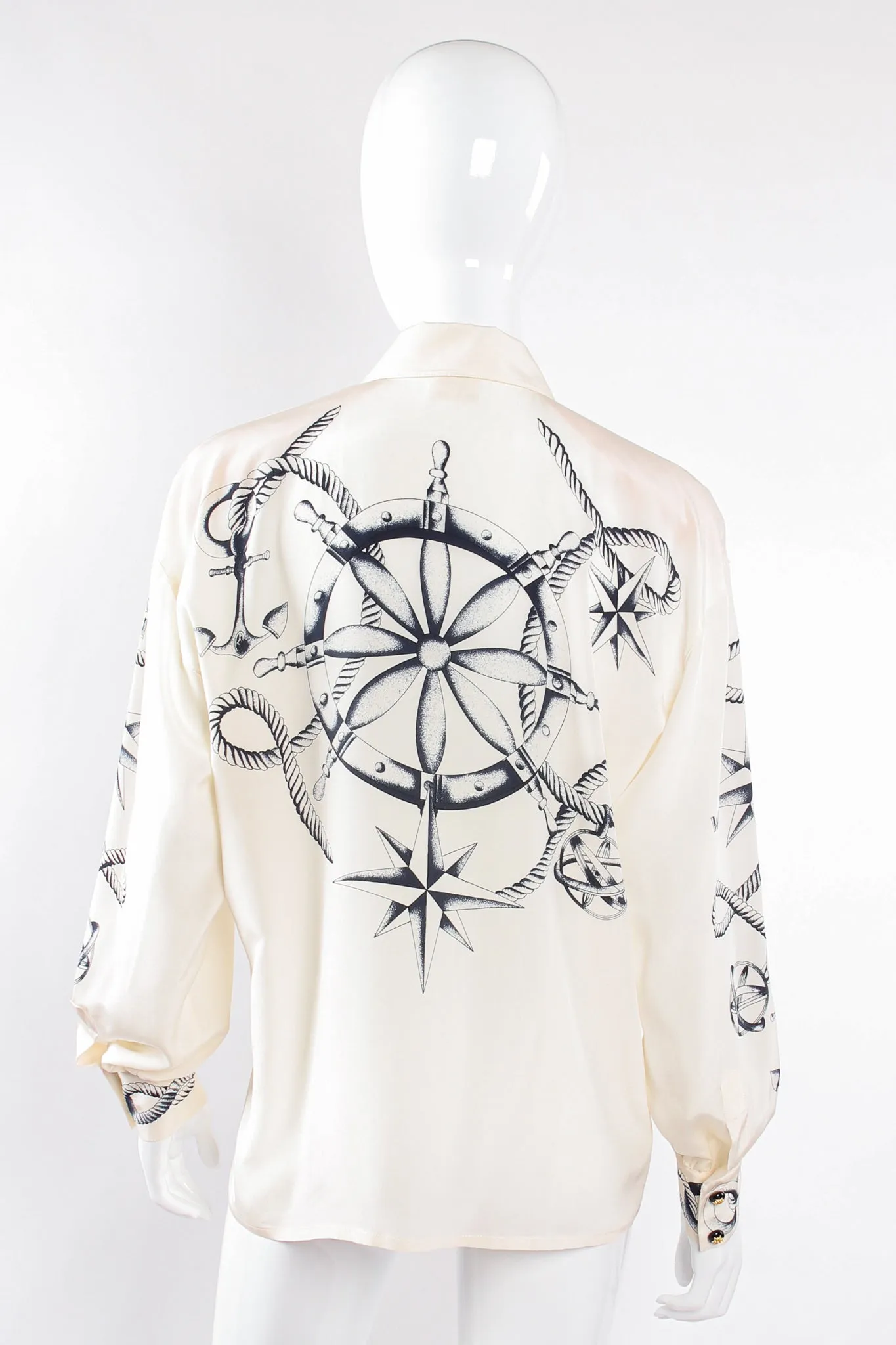 Compass Star Nautical Silk Shirt