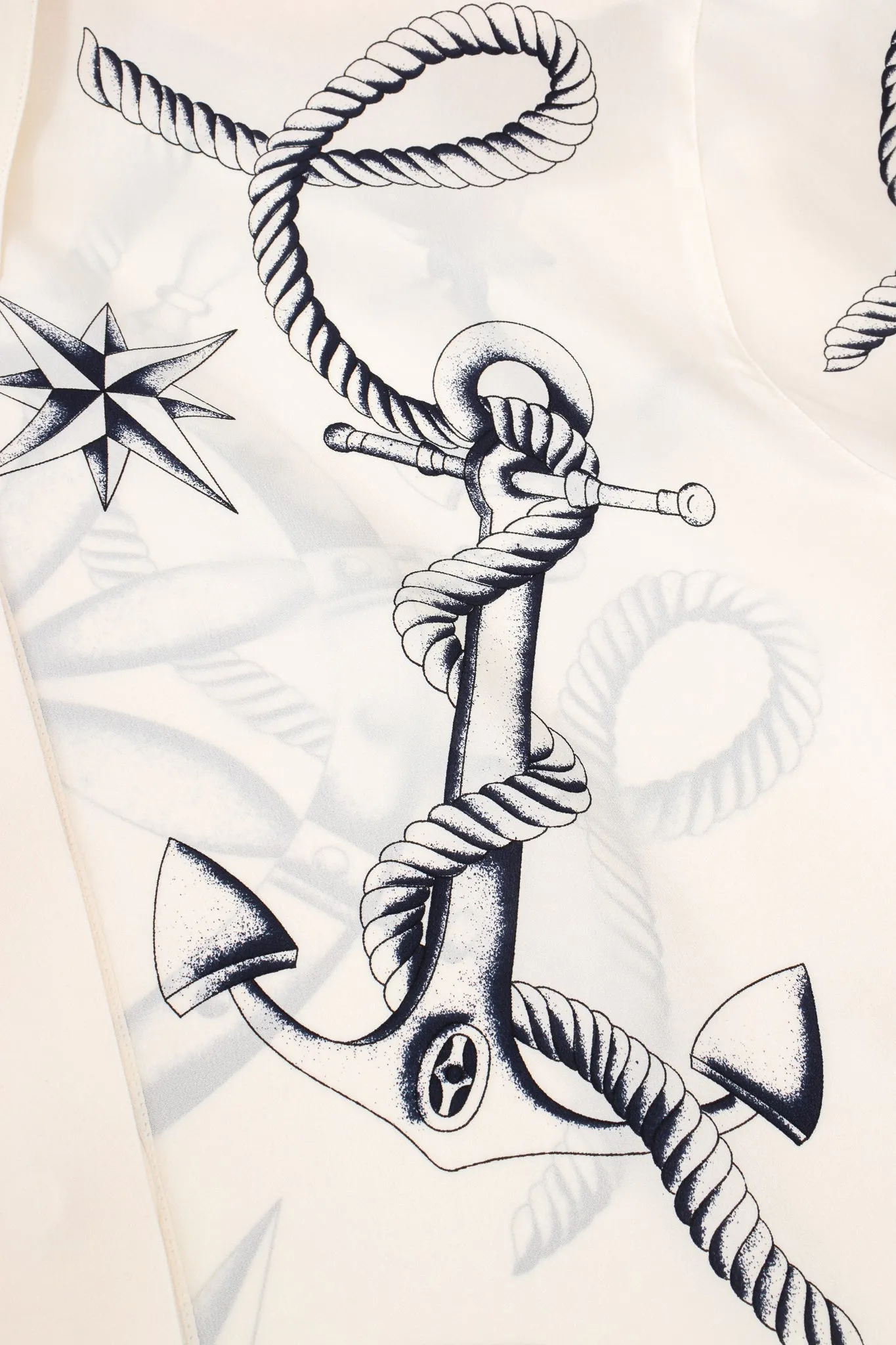 Compass Star Nautical Silk Shirt