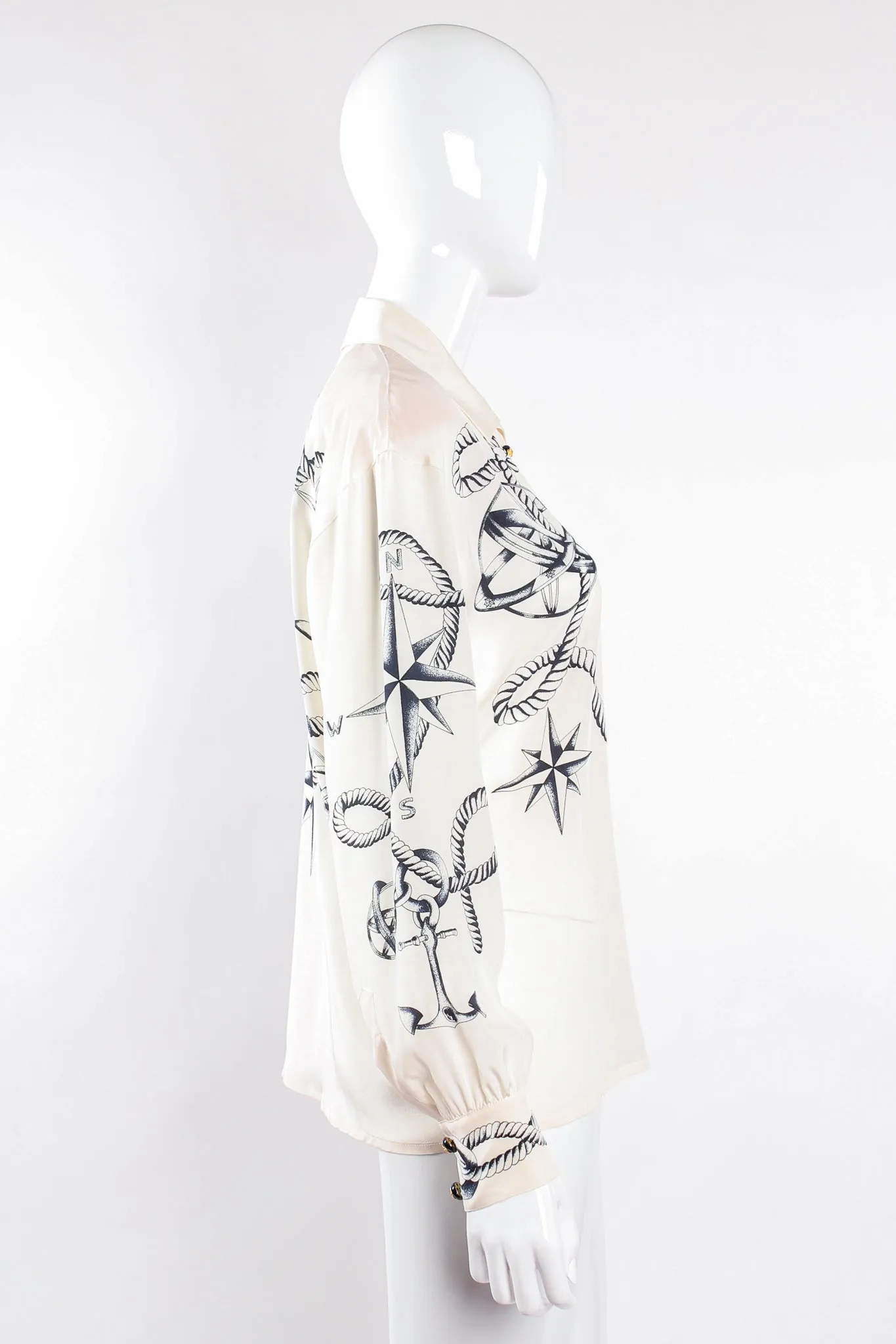 Compass Star Nautical Silk Shirt